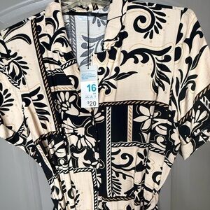 🖤 Primark Black and Cream Leaf Print Dress Brand Nee with Tags 🖤